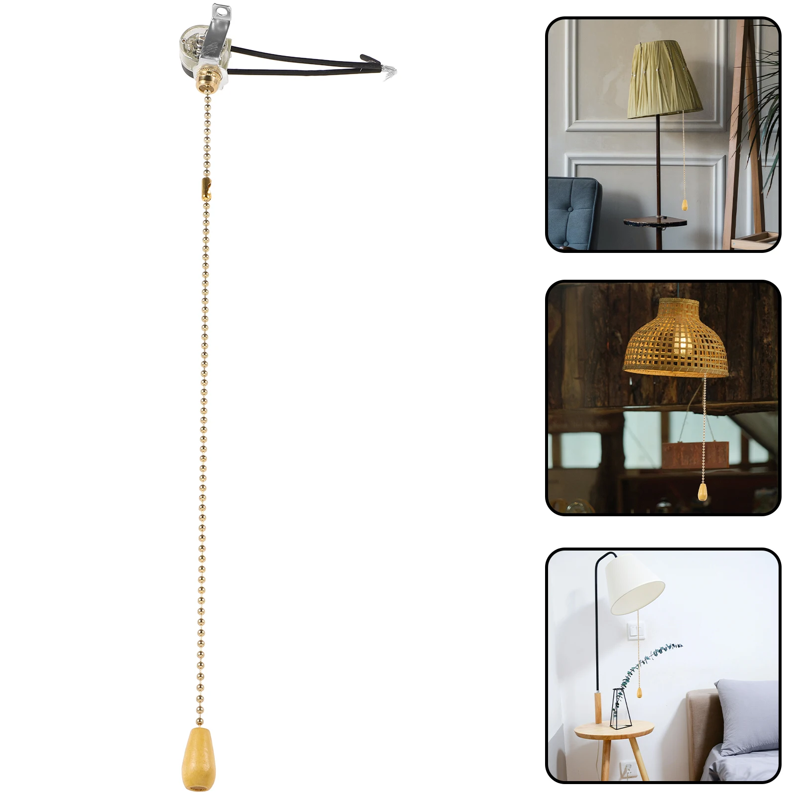 

Light Pull 10A Golden 30cm Pull Light Switch Silent Chain Bathroom Socket Replacement Durable Practical Home Accessories