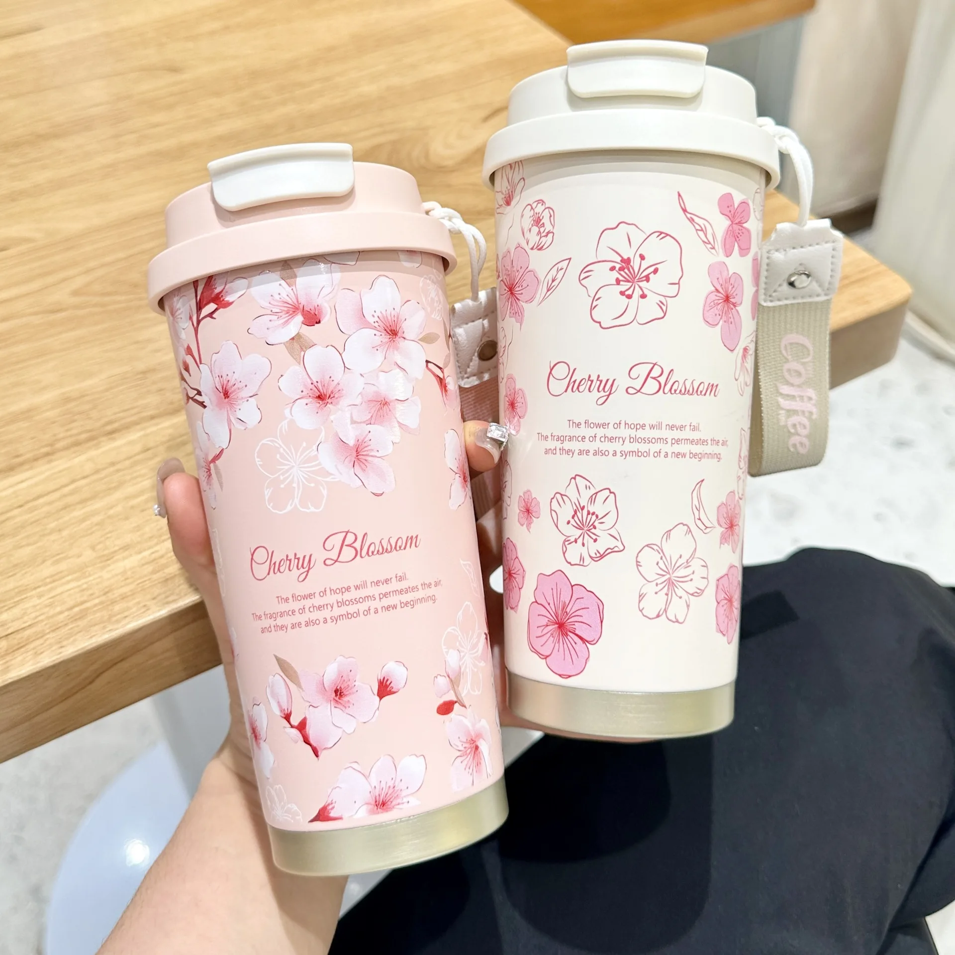 500 ml Thermo Cafe Kaffeetasse Auto Thermosbecher Auslaufsichere Reise-Thermobecher für Tee Kaffee Edelstahl Wasserflaschen für Mädchen