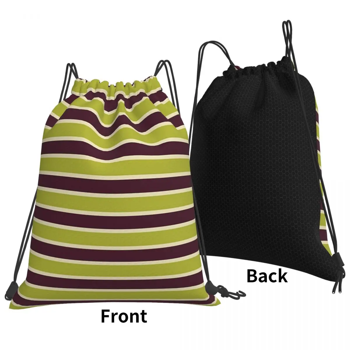 

Retro Green-Cherry Line Pattern Backpacks Multi-function Drawstring Bags Storage Bag Book Bags for Man Woman School