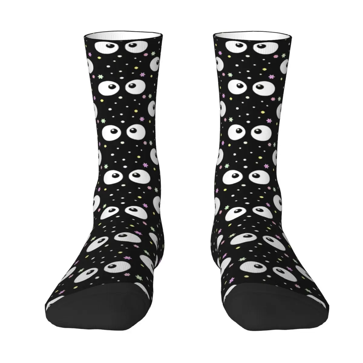 Autumn Winter Harajuku Men's Women's Soot Sprites Products Happy Socks Black Cute Funny Pattern Sweat Absorbing Yoga Socks