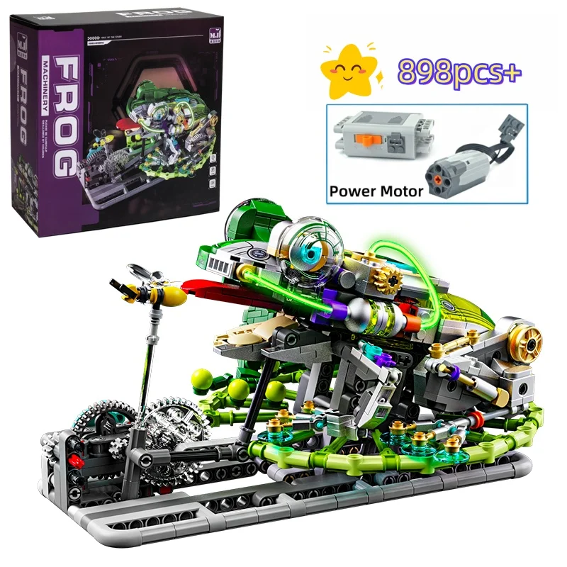 

MOC механический набор для сборки лягушек, насекомые, животные, строительные блоки, модель, силовой мотор, огни, подарок для детей, подарки на Рождество и день рождения