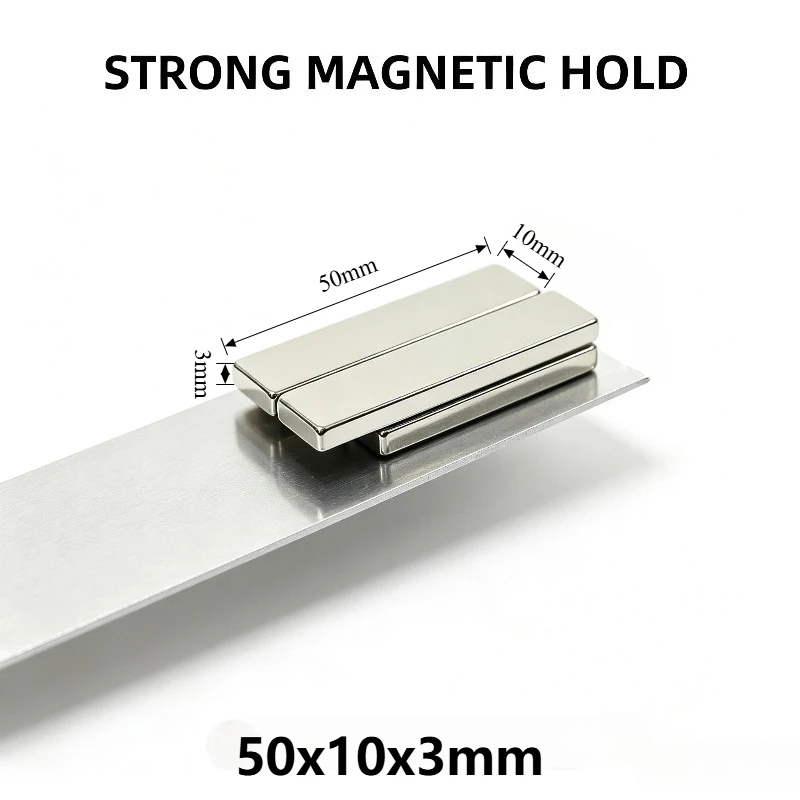 N35 Rectangle Neodymium Magnet 50x10x3mm Super Strong NdFeB Permanent Rare Earth Block Magnet for DIY Industrial Fixing 50*10*3