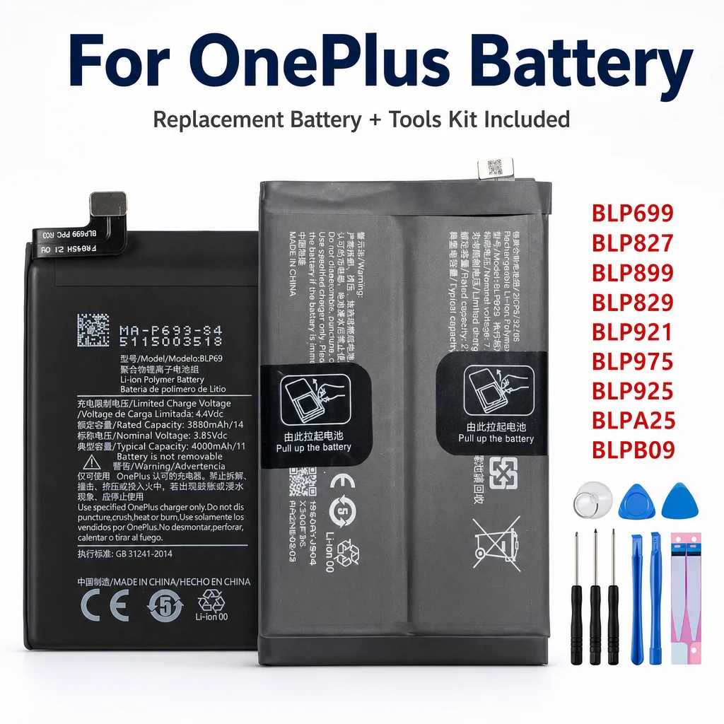 Batterie BLP699 BLP827 BLP899 BLP829 BLP921 BLP975 BLP925 BLPA25 BLPB09 pour OnePlus 7 9 10 Pro 12 13 10R 11R Nord 3 5G
