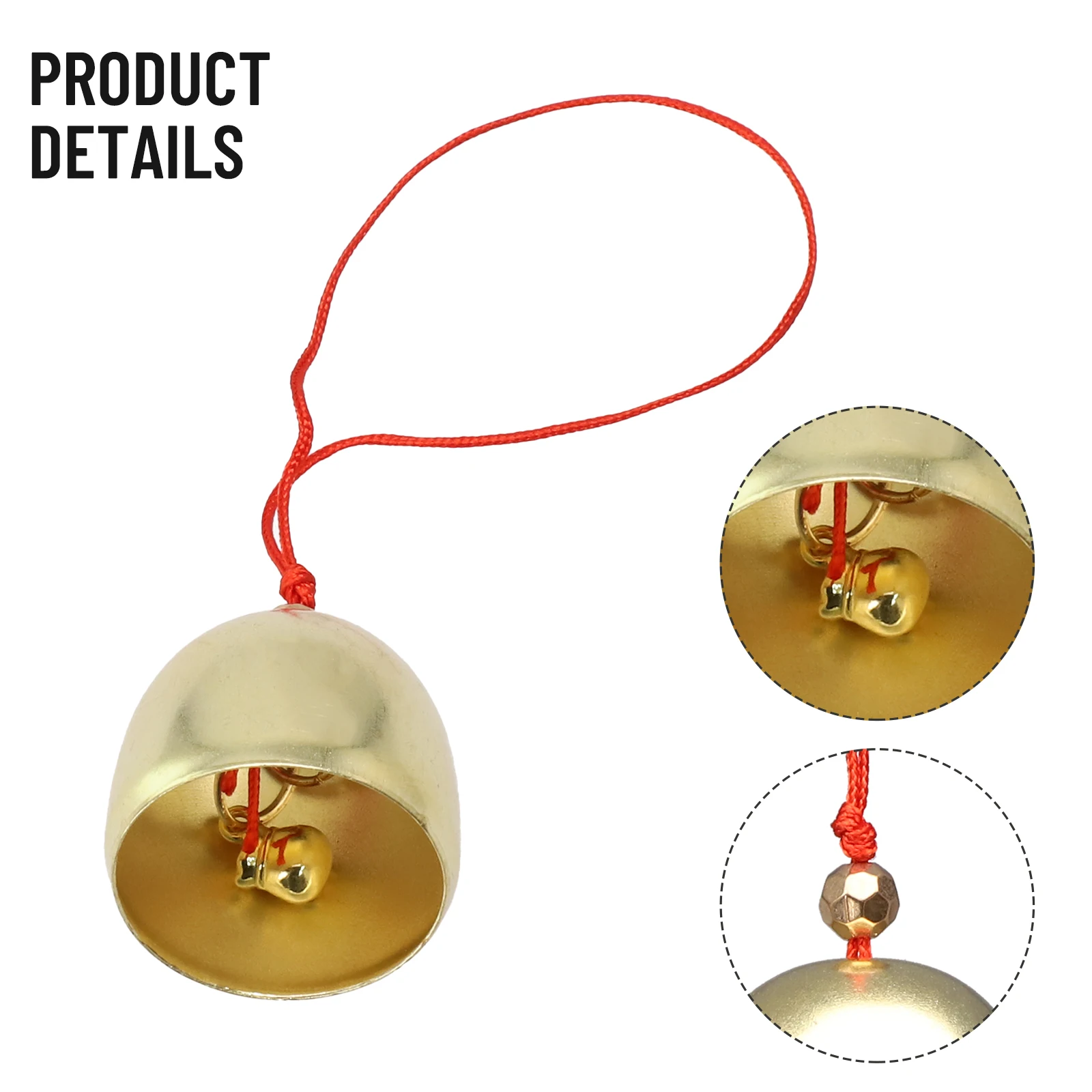 1pc Metal Bell Pendant Gold Brass Small Wind Chime Accessories Door Copper Bell Anti-theft Alloy Party Decoration Decor Crafts