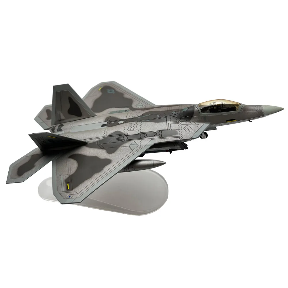 Avión de combate de Metal fundido a presión para niños, modelo de avión de EE. UU. Lockheed Martin F-22 F22 Raptor, juguete de regalo, escala 1:100,