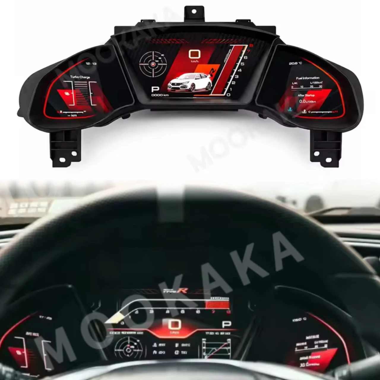 LCD Digital Cluster Virtual Cockpit For Honda Civic 10th Generation 2016‑2021 FC1 Car Instrument Dashboard Plug and Play Panel
