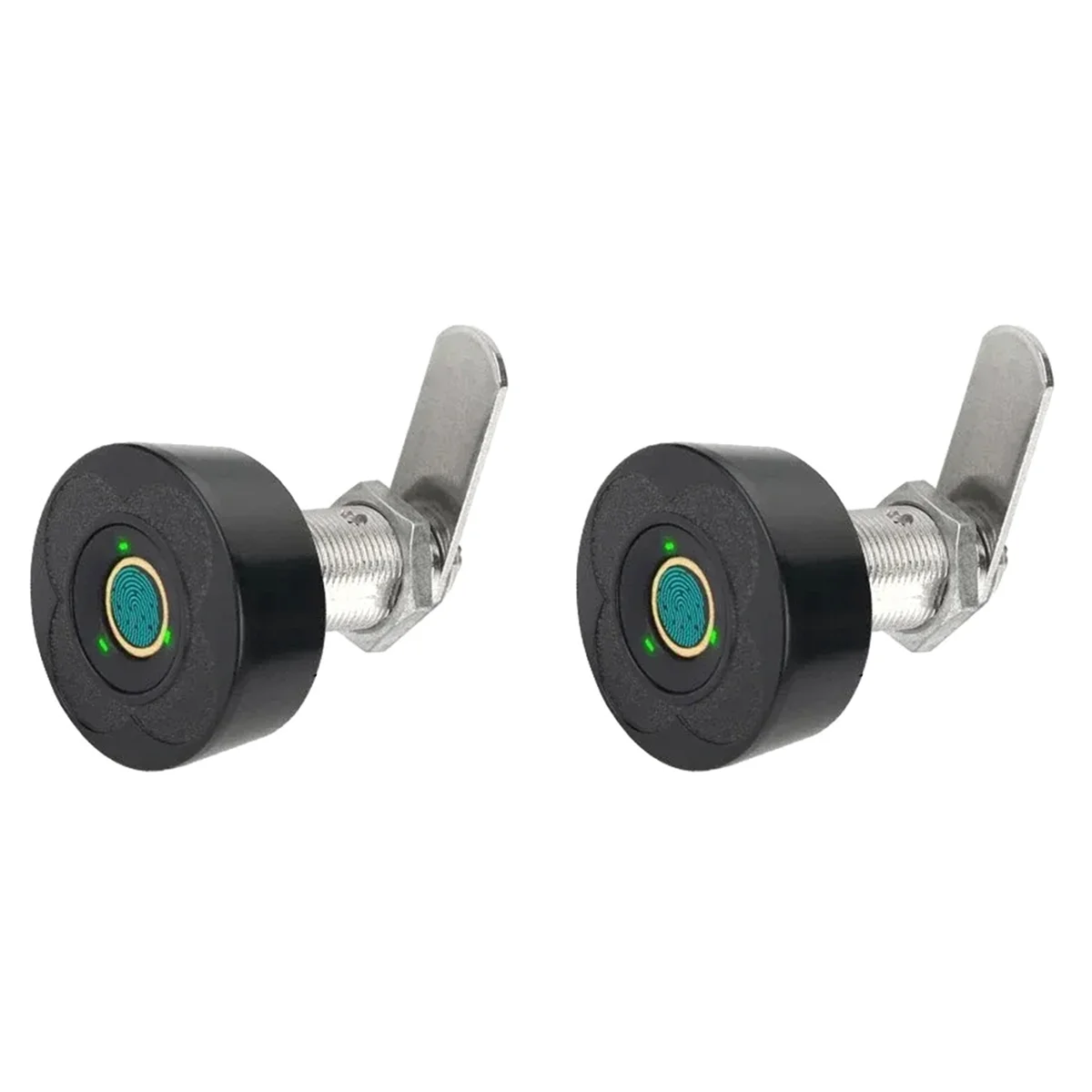 【NUEVO】2 cerraduras de cajón inteligentes con huella dactilar, seguridad electrónica de gabinete de doble puerta para armarios, zapateros, cajas de correo A