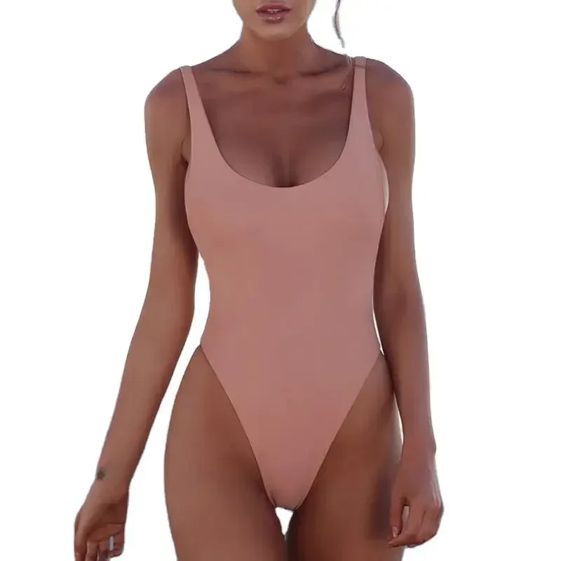 Custom LOGO Yilin swimwear, European and American bikini women's one-piece swimsuit, sexy plain AliExpress swimsuit Bikini