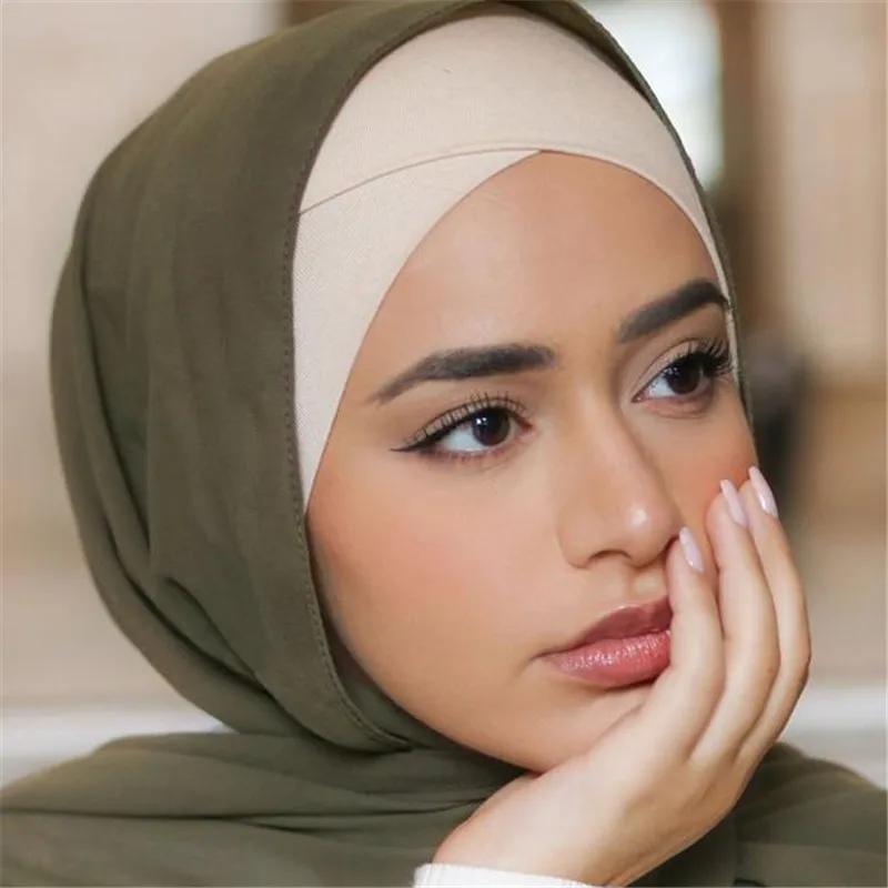 Muçulmano lenço de cabeça feminina algodão underscarf estiramento hijab turbante headwrap underscarf boné xale islam cachecol interno bandana bonnet