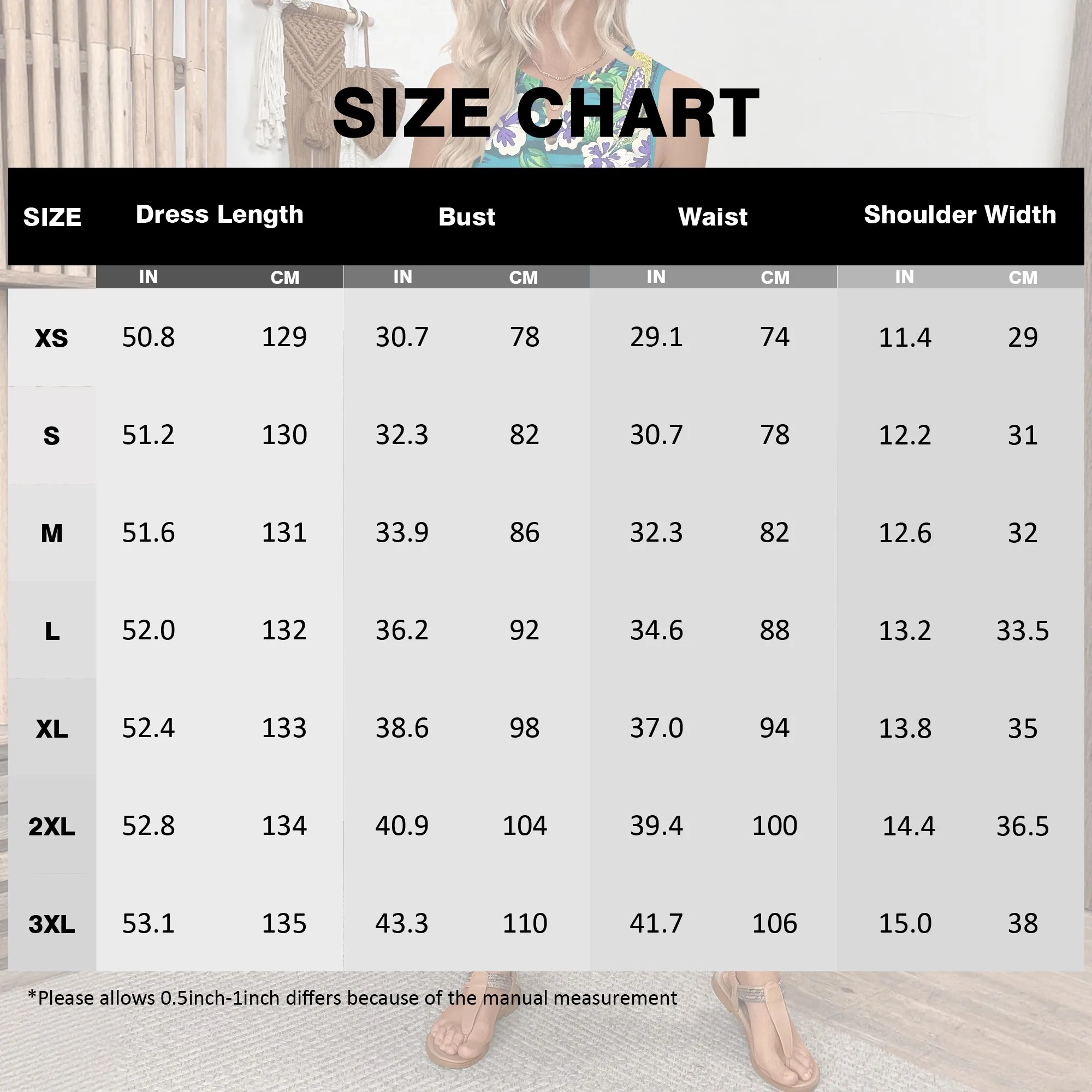 Abito lungo da donna con stampa di scene tropicali blu Nupusa, taglia regolare, casual, senza maniche, con tasche