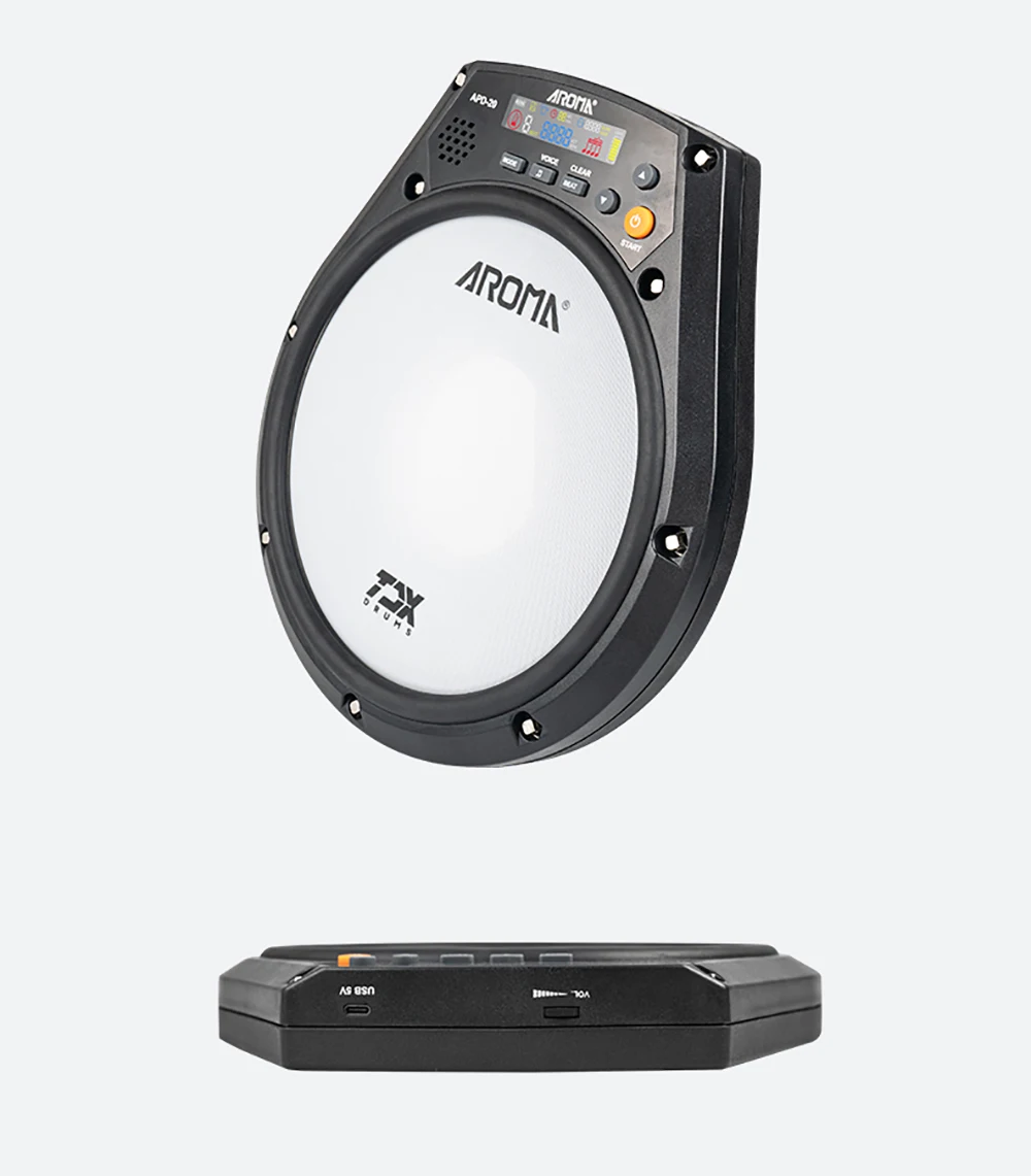 AROMA Einstellbare Trommel Elektronisches Dumb Drum Pad Digitales Metronom mit Metronom / Zählung / Geschwindigkeit Übungsmodus