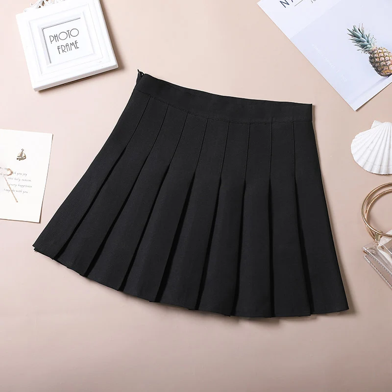 Brown Skirt Ladies 2023 Summer Clothes Women\'s High Waist Harajuku Korean Style Black Mini Pleated Skirt For School Girl Uniform