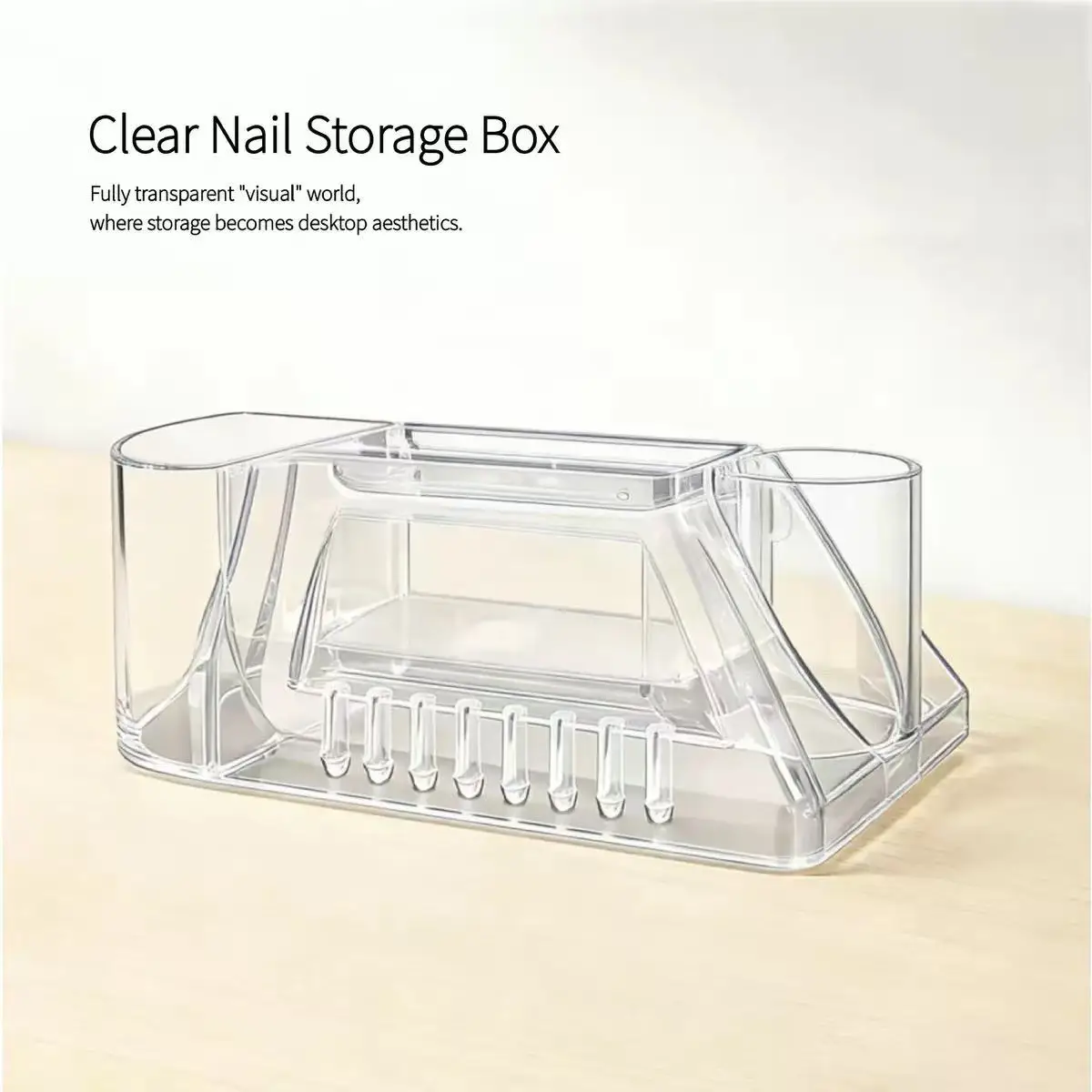 Caja de almacenamiento para brocas de uñas de 8 orificios, soporte de escritorio para cabezales de pulido de acero de tungsteno, caja de acrílico para brocas de uñas, organizador transparente para brocas de uñas, caja de exhibición transparente para broca
