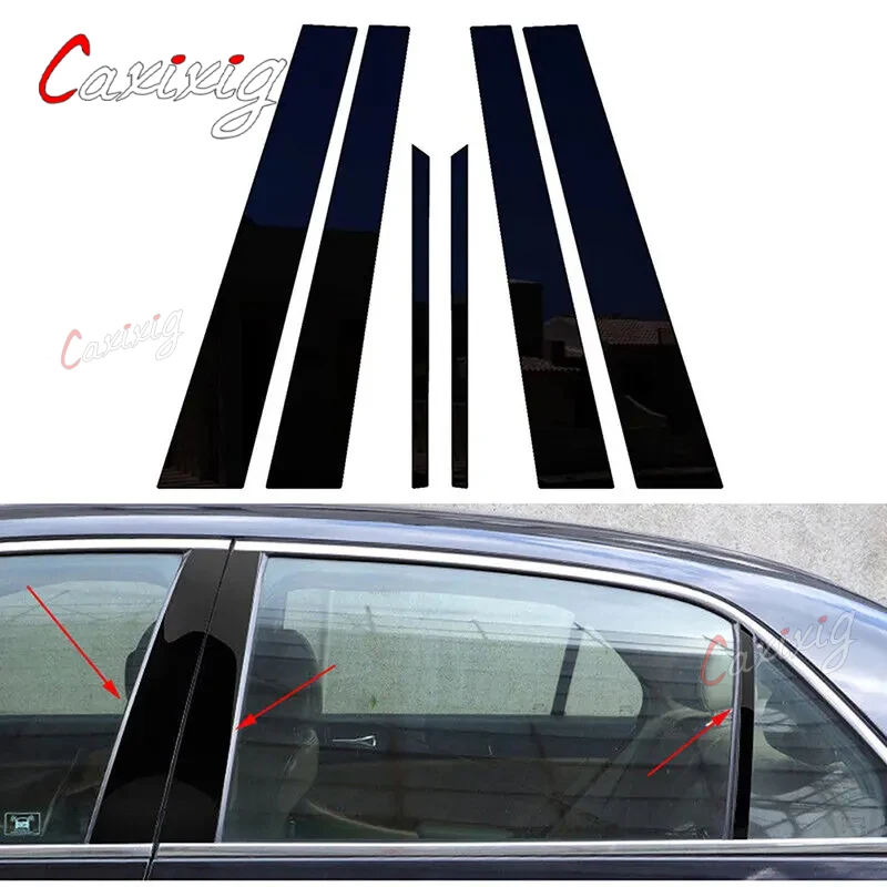 For Honda Accord CM4/5/6/7/8 2003 2004 2005 2006 2007 Car Glossy Piano Black Pillar Posts Window Door Trim Cover Stickers