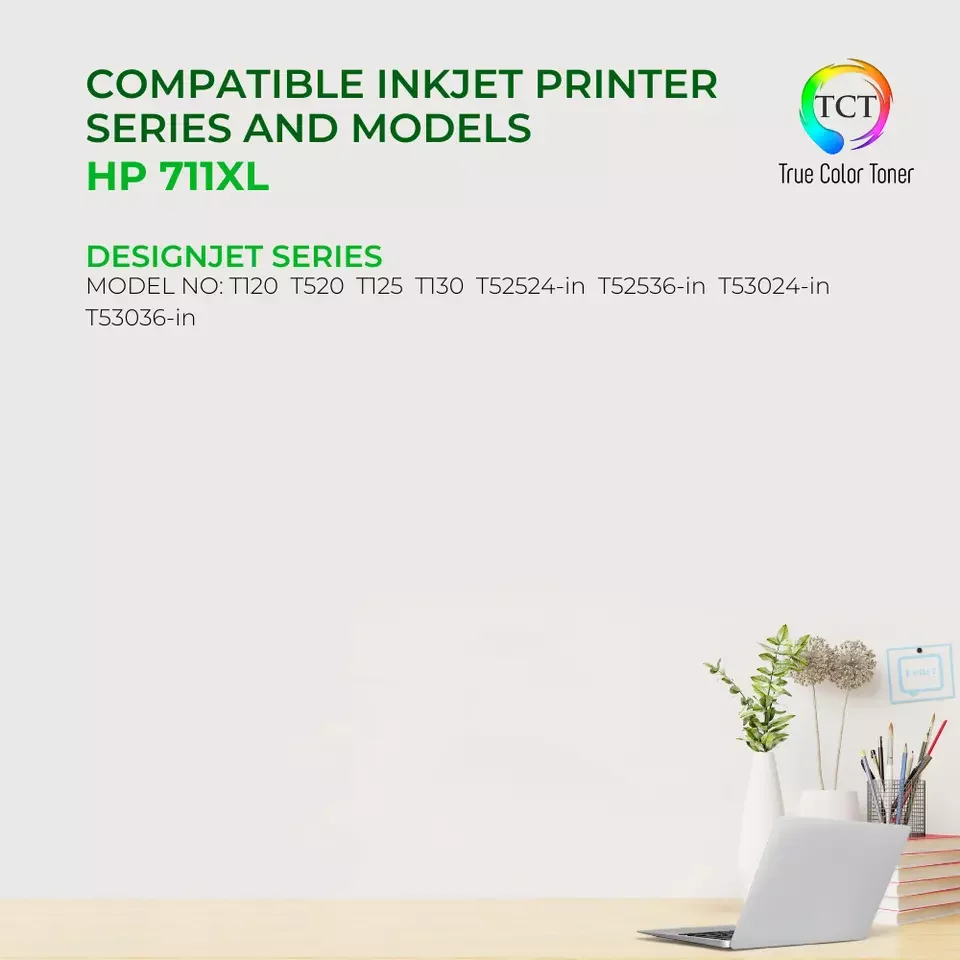 2Pk TCT Compatible 711XL 711 XL Black HY CZ133A For HP DesignJet T120 T520 Ink