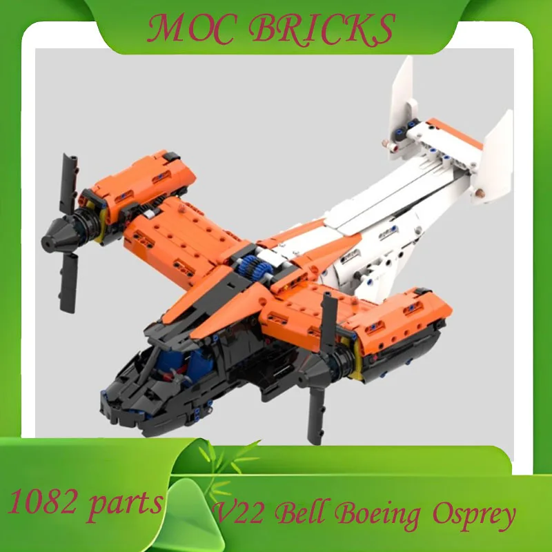 

Customize 1082 Parts MOC Alternate V22 Bell Boeing Osprey Airplane Model DIY Creative Model Kids Birthday Christmas Gifts