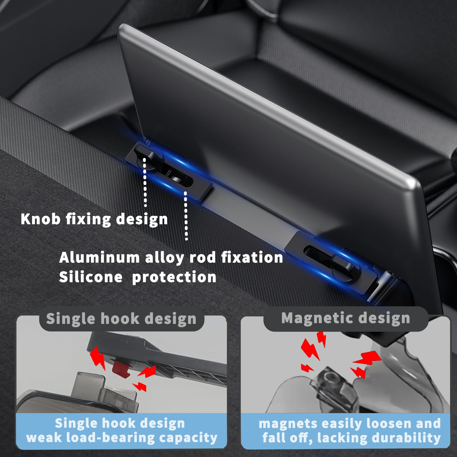 Center Console Organizer for Tesla Model Y  Model 3 2016-2024,Open and Close Under Screen Hideen Privacy Magnetic Storage