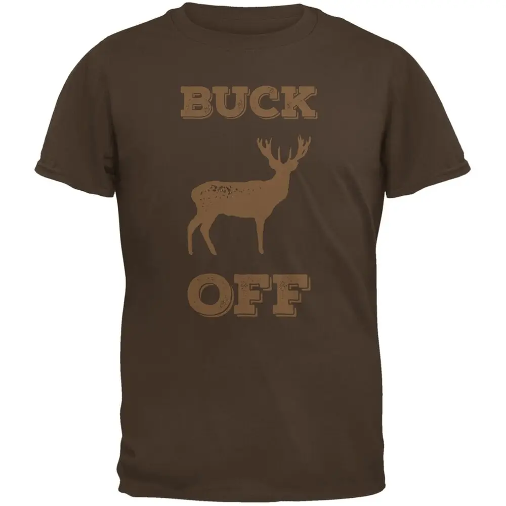 Buck Off Brown Adult  High Quality 100%Cotton Short Sleeve