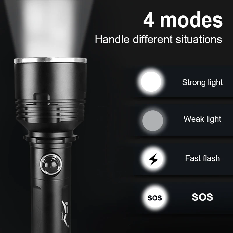 Most Powerful Professional Diving Flashlight XHP160 Underwater Lamp Powerful Scuba Diving Torch Light High Power18650 Flashlight