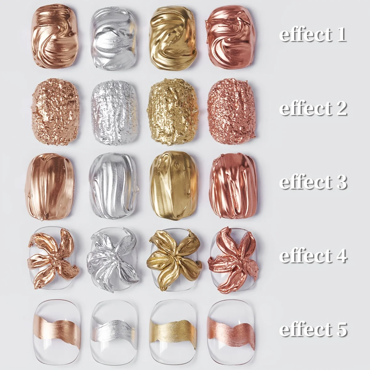 4 peças líquido de manchas metálicas --- 2025 novo gradiente rápido aquarela perolada cor prateada corante líquido gel salão de beleza