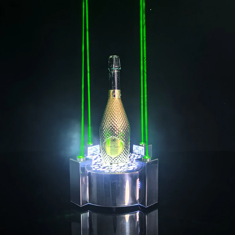 LEDRechargeable Luminous Laser Wine Stand for BarsKTVCreative laser lighting champagne rack and liquor holder with white light