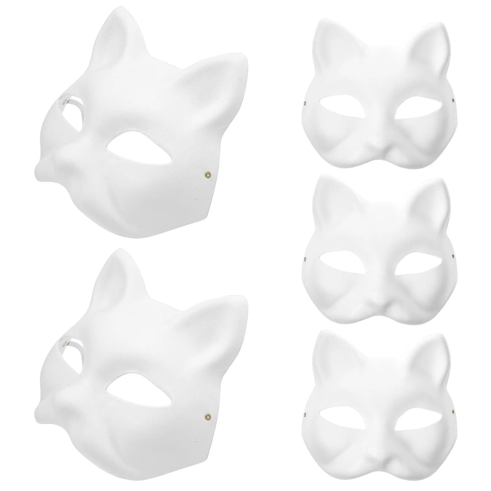 Masquerade Paper Blank White Halloween Cosplay Cat Diy Forface Paintable Couple Half Animal Mache Party Mardiup Craft