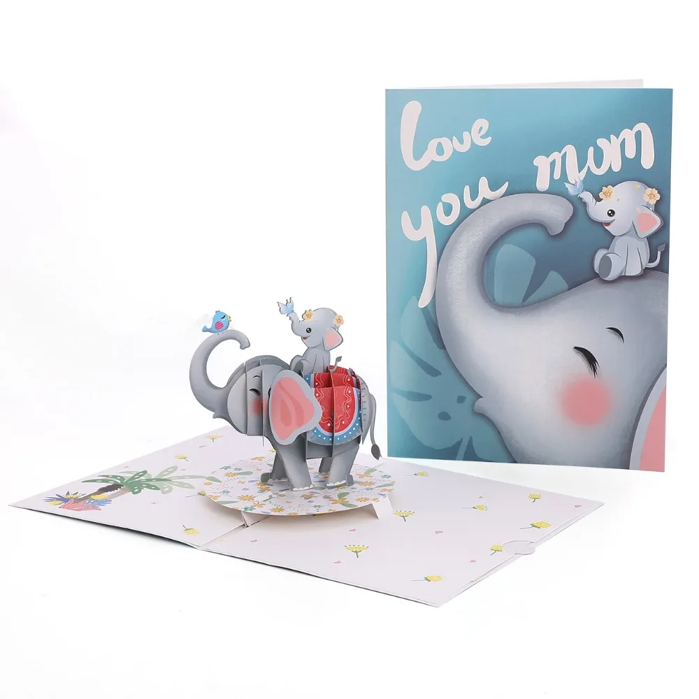 

Creative 3D Happy Birthday Card Four-Layer Birthday Cake Pop Up Gift Card Foldable Best Wishes Greeting Card Birthday Party