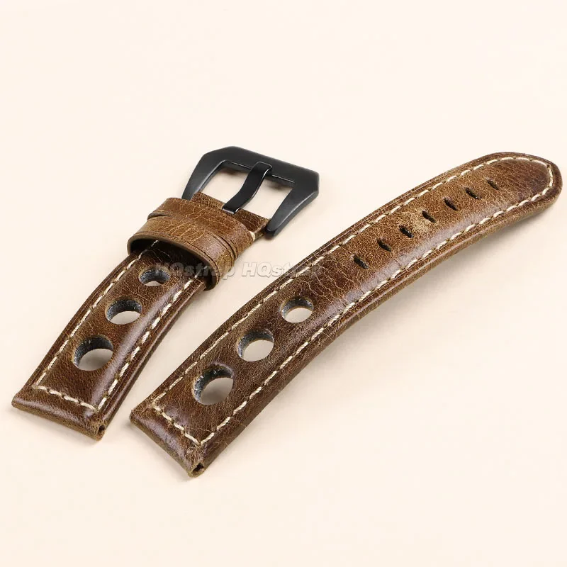 Pulseira de couro vintage 20mm 22mm 24mm pulseira de couro à prova d'água pulseira de liberação rápida pulseiras universais