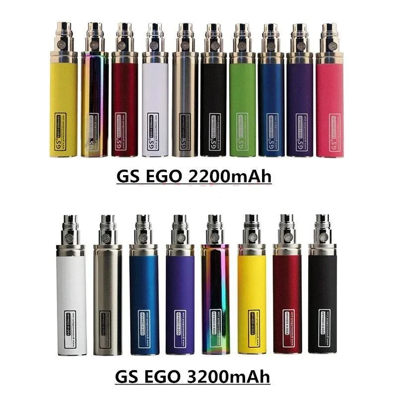 Ego II-vaporizador con batería para cigarrillo electrónico, vaporizador GS de 3200mah /2200mah, atomizador de rosca 510 actualizado, 5 unidades