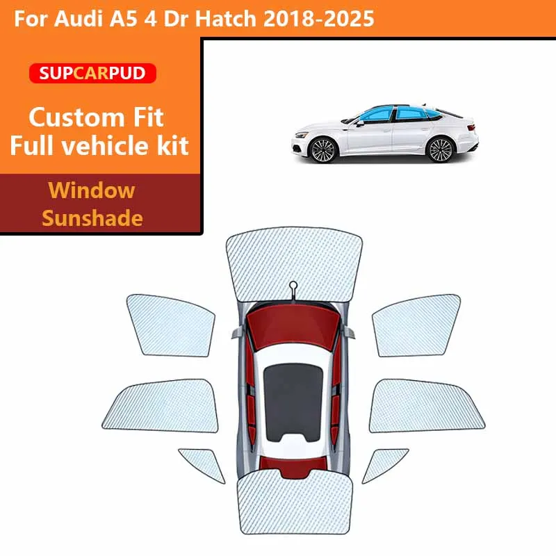 

Солнцезащитные шторки для автомобиля, защита от УФ-излучения, для Audi A5 4-дверный хэтчбек 2018-2025, для передних, задних и боковых окон