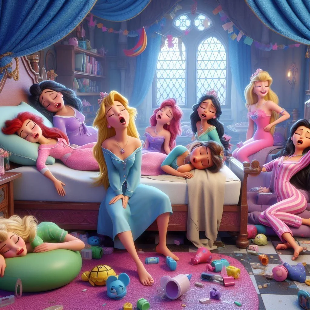 Disney Princess Pajama Party Wooden Puzzle 300 500 Pieces Child's Festival Gift Children Adult Leisure Game Cute Art Wall Decor