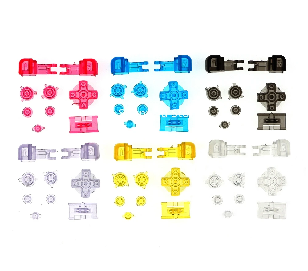 

20sets Clear Plastic Full Button Set For GBA SP A B Select Start Power On Off L R Buttons D Pad Transparent