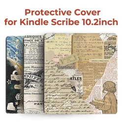 Twosheep Case for Kindle Scribe 2024 and 2022 Hard Shell Magnetic Flip Auto Sleep Wake with Pen Holder 10.2-inch Ins Style