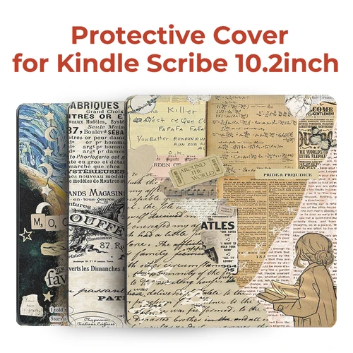 Funda Twosheep para Kindle Scribe 2024 y 2022, carcasa dura con tapa magnética, encendido automático con portalápices, estilo Ins de 10,2 pulgadas