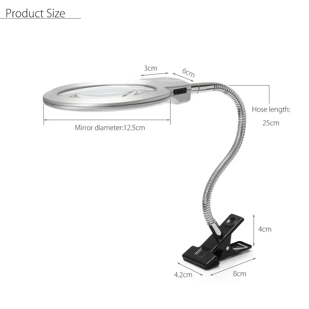 

Настольная лупа с LED-подсветкой и зажимом, увеличительное стекло с подсветкой, настольная лупа для чтения с металлическим гибким держателем