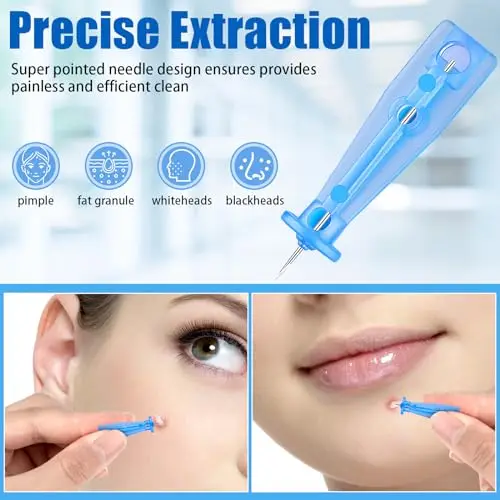 100-500pcs Disposable Blackhead Remover Acne Needles Blackhead Remover Tool Removal and Facial Cleaning Stainless Steel Needles