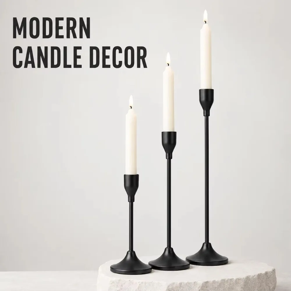 3 Piece Metal Metal Candle Holder Home Decor Candelabra Party Decoration Ornaments Table Candlestick Stand