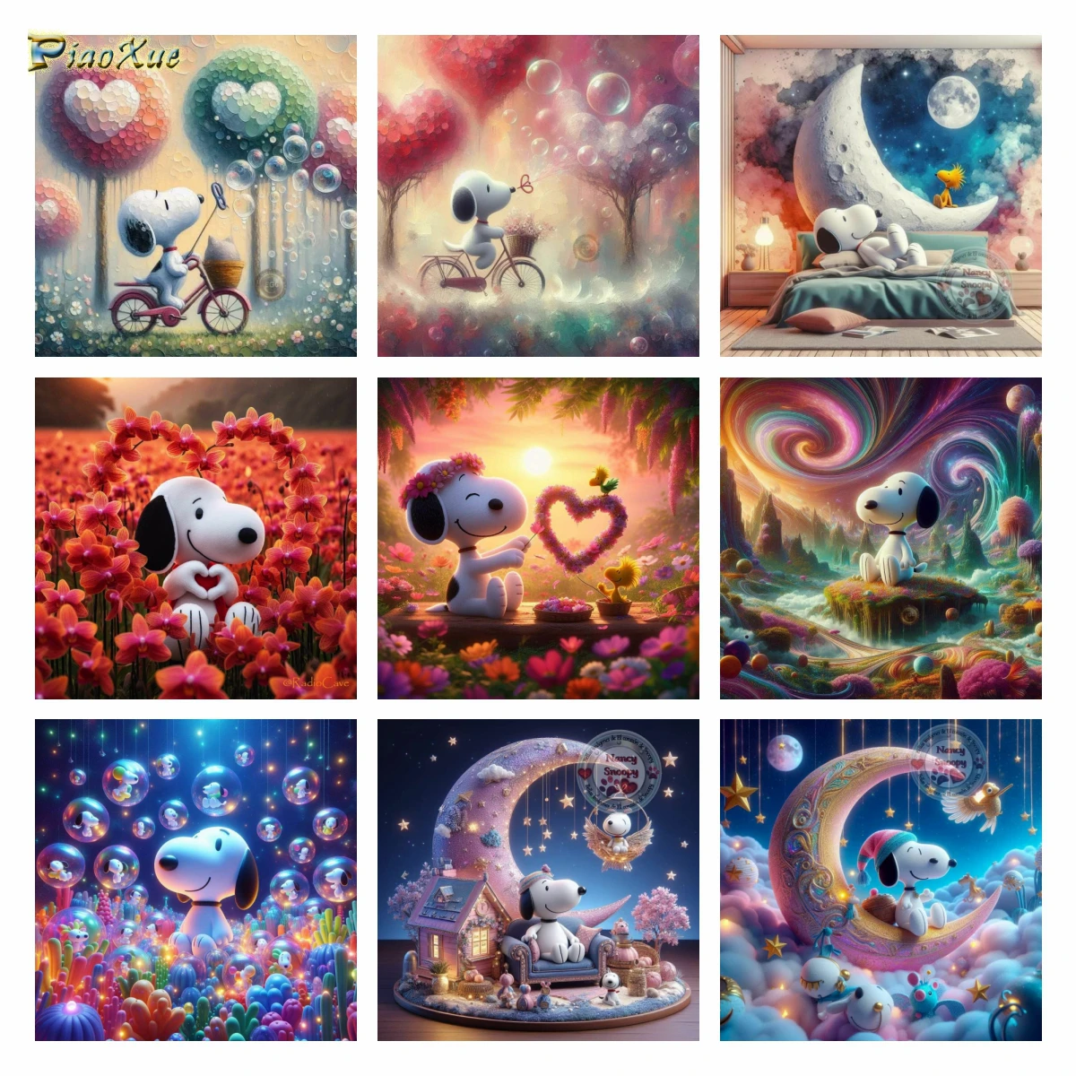 

DIY Diamond Painting Snoopy Love bubble Cute Cartoon Art Cross Stitch Kit Anime Embroidery Mosaic Craft Home Decor Children Gift