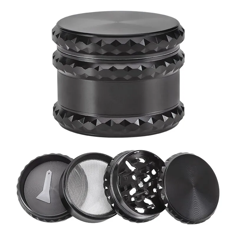 1PC Manual Black Herb Spice Grinder 4-Layer 60MM Grinders for Smoking Tools  Pipas Fumar