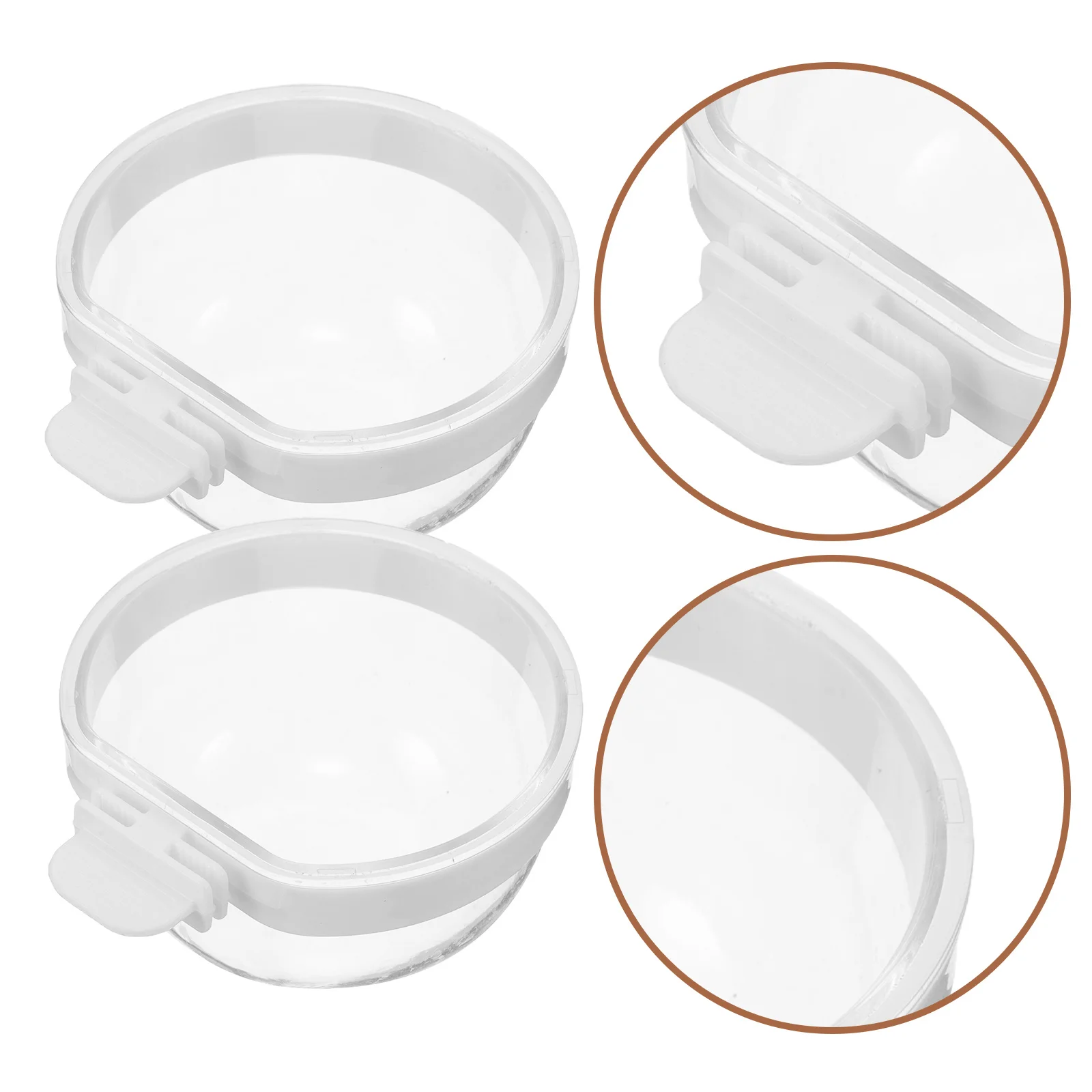 

4Pcs Bird Cage Hanging Parrot Feeder Bowls Transparent Antispill Water Food Dish Cups for Small Birds Budgie Cockatiel