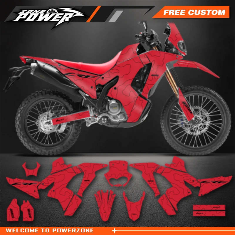 Powerzone Motorcycle Graphic Decal Stickers Kits For Honda CRF250 300 RALLY 2021 Number Name Customize 04