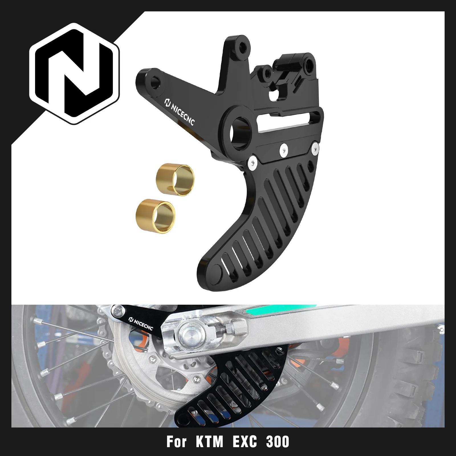 2025 For KTM EXC 300 EXC-F 350 XC SX 125 SXF 450 XCFW XWF 500 2004-2025 Rear Dual Caliper Bracket Stunt Brake Disc Guard SMR 450