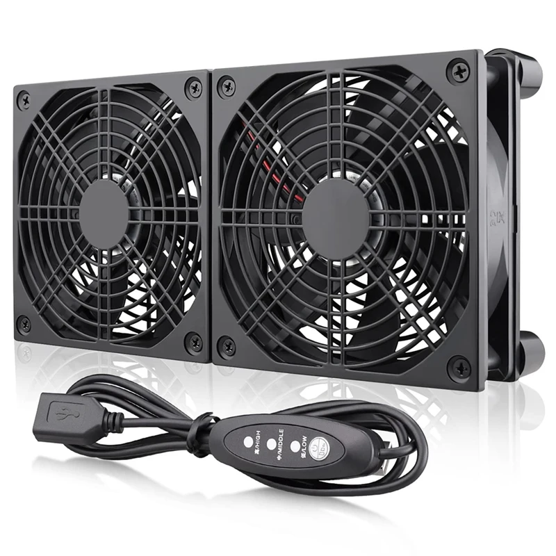 High Air Volume Router Computer Kühler TV-Box Wireless DC 5V USB Netzteil Lüfter mit Multi-Speed-Controller
