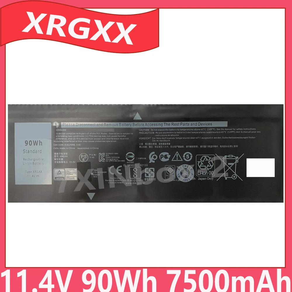 

XRGXX 11,4 В 90 Втч аккумулятор для ноутбука Dell Alienware M15 R1 M17 R1 ALW15M-R1725S D1735R R1735R G5 15 5590 G7 17 7790 серии