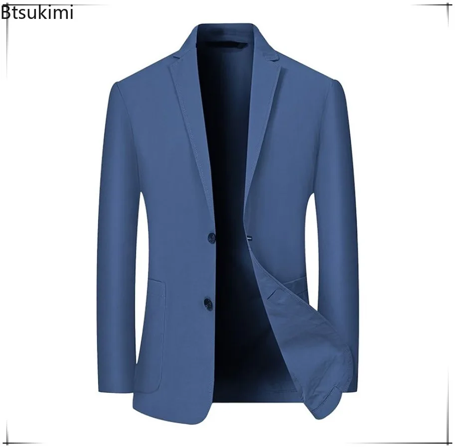 

Men's Summer Breathable Thin Blazers Jacket High Quality Male Quick Drying Blazers Coats Men Business Formal Wear Suits Coats