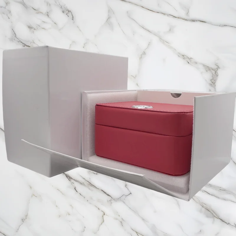Luxury PaRilk PU Leather Paper Watch Box Fits Seamaster Watch Package with Paper Bag Display Travel Holiday Gift Box No Logo