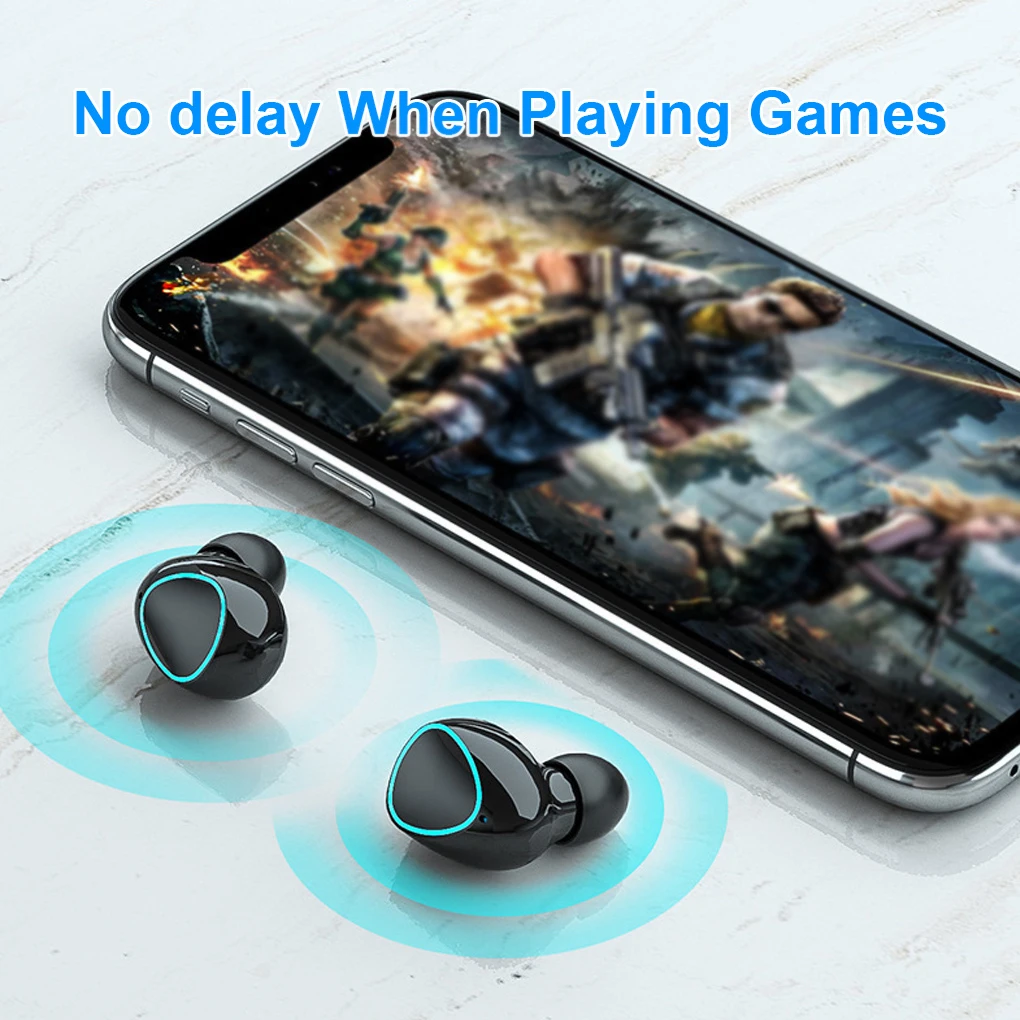 1 Pair Earbuds Wireless Display Sports Earphones Noise Reduction Smart Headset Bluetooth-compatible V5 1 Portable