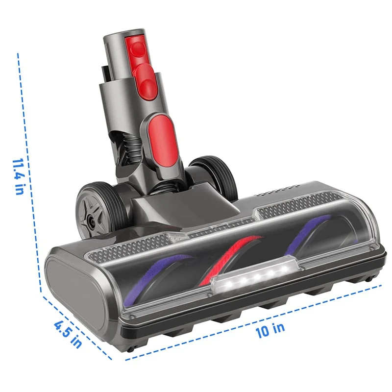 Replacement Motorized Brush For Dyson V7, V8, V10, V11, V15 Vacuum Cleaners With LED Lights Trigger Lock And Clean Brush