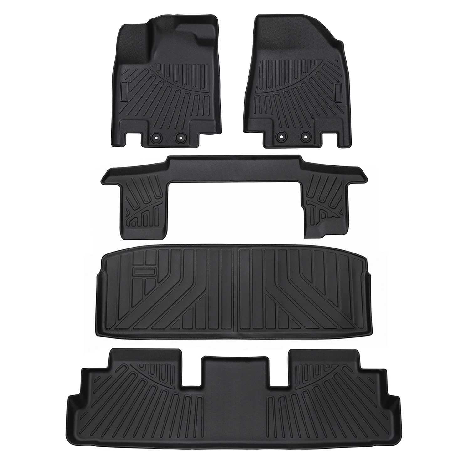 

5PCS Set Floor Mats and Cargo Liner Pad 2022-2024 for Nissan Pathfinder 7-passenger TPE Thermoplastic Elastomer Car Interior