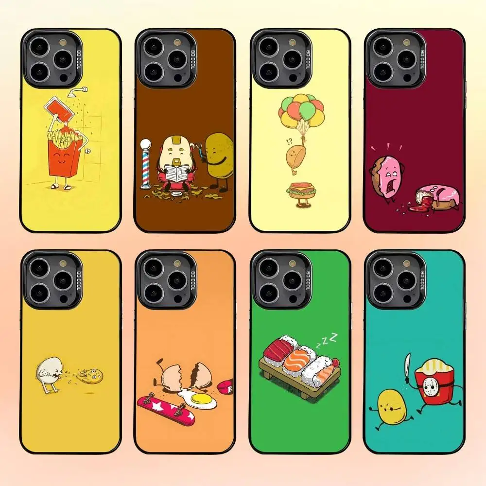 

Funny Cute Food Fancy Phone Case For iPhone17,16,15,14,13,12,11 Plus,Pro Max Black Candy Matte Shockproof Cover